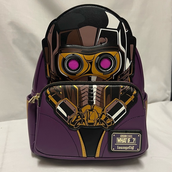 Loungefly What If...Star-Lord T’challa Light Up Mini Backpack and Wallet Set - Picture 12 of 13